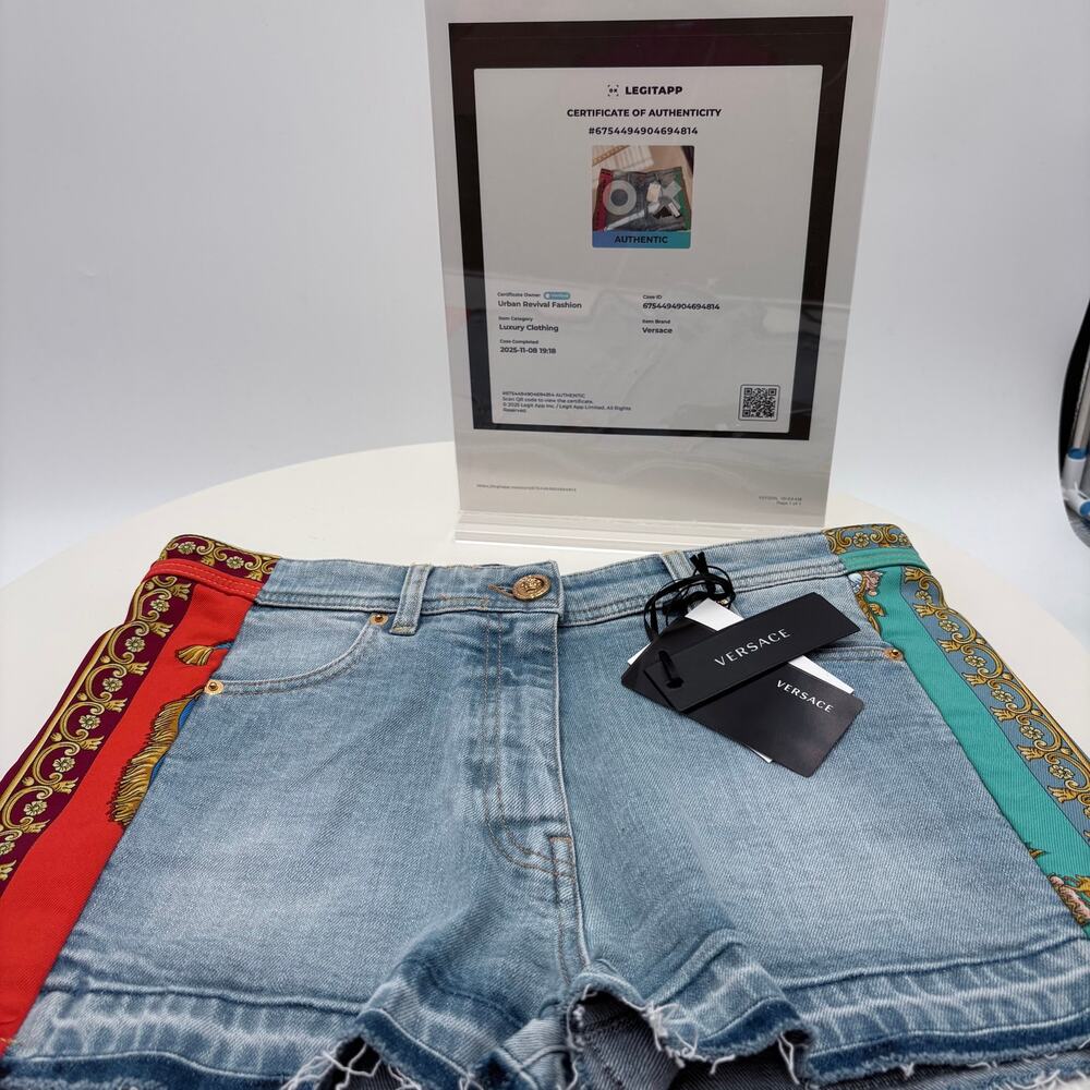 Authenticated Versace Barocco Print Shorts NWT